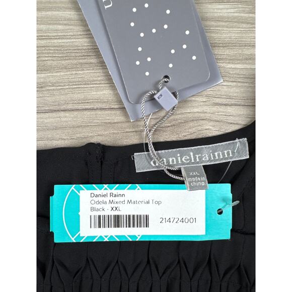 Daniel Rainn Odela Mixed Material Top Black 2XL - Picture 8 of 9